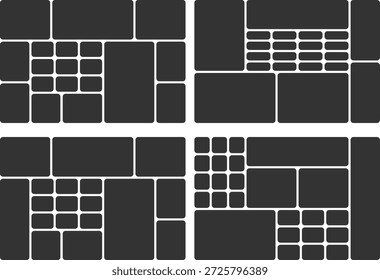 conjunto de Plantillas de diseño de cuadrícula de estilo bento para diseño de Sitio web Ui Ux y collage de fotos