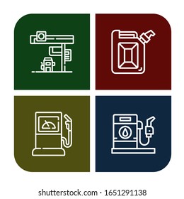 Set of benzine icons. Such as Gas station, Jerrycan, Fuel station , benzine icons