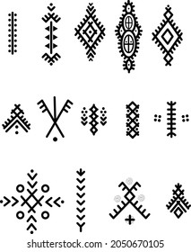 Set of Berber tattoos and symboles 
