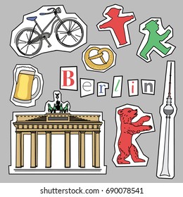 Set of Berlin landmarks and icons