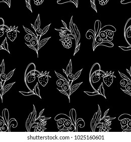 Set of berries vector illustration. Doodle style. Design, print, logo, decor, textile, paper