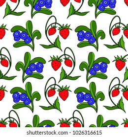 Set of berries vector illustration. Doodle style. Design, print, logo, decor, textile, paper