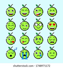 Set of berry emoticons vector design