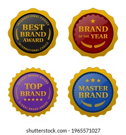 set of best brand awards labels