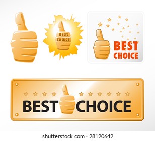 Set of "best choice" signs