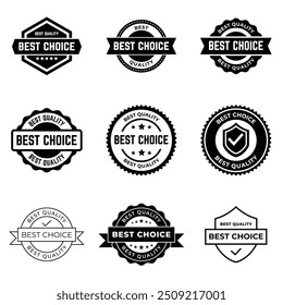 Set of best choice stamp, label, or logo. Vector illustration for web design