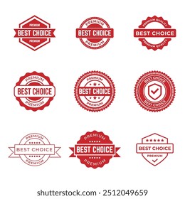 Conjunto de la mejor opción de sello, etiqueta o logotipo. Ilustración vectorial para el Diseño web