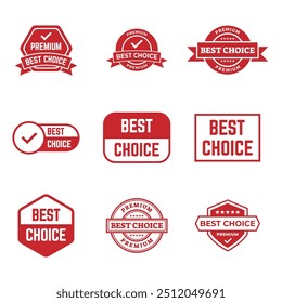 Conjunto de carimbos, etiquetas ou logotipos de melhor escolha. Ilustração vetorial para web design