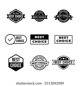 Set of best choice stamp, label, or logo. Vector illustration for web design