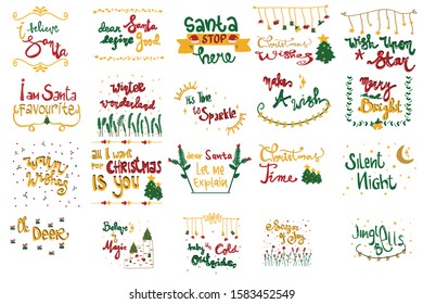 Set Of Best Christmas Quotes Of All Time In Vector