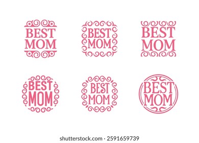 Set of Best mom lettering vector.