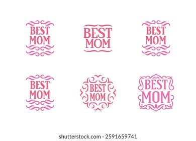 Set of Best mom lettering vector.