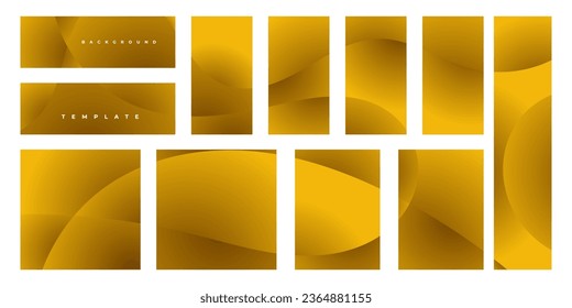 set of best orange wave gradient business background template