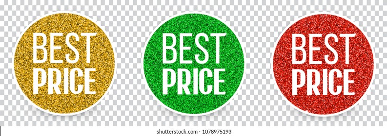 Set of best price banners or buttons. Vector illustration.