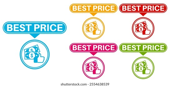 set best price icon. affordable price sign labels template design vector illustration