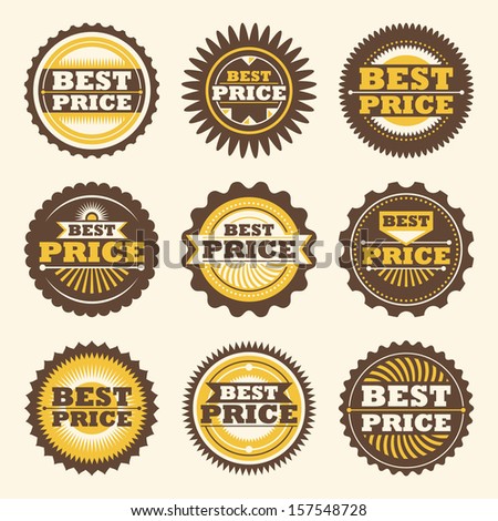 Set of best price labels. Vector illustration.