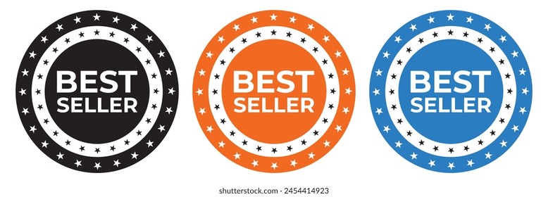 set of best seller stickers, badges, labels vector illustration.  isolated on white background