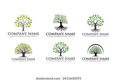 set of best tree logo collections, perfect for company