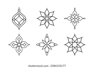 set of best vector ornament