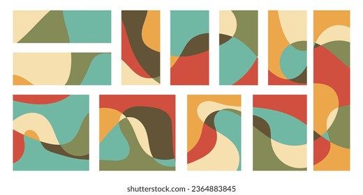 set of best vintage 70s 80s business background template