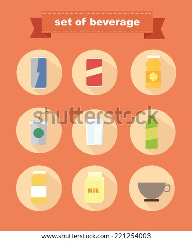 set of beverage icons