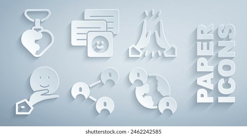 Establecer BFF o mejores amigos para siempre, Saludo informal, Feliz día de la amistad, Mensajes de chat en la computadora portátil y collar con icono en forma de corazón. Vector