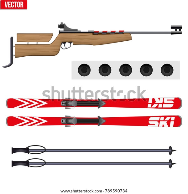 Ensemble De Sport De Biathlon Fusionner Image Vectorielle De Stock Libre De Droits