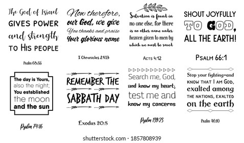 Set Bible Verses Christian Quotes Scripture Stock Vector (Royalty Free ...