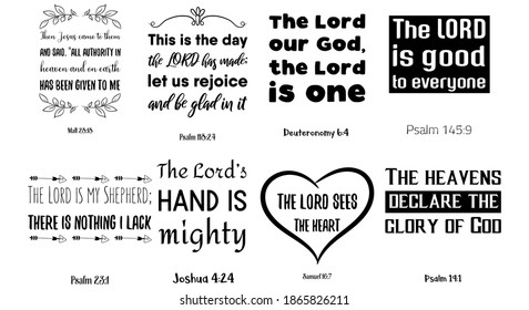 Set Bible Verses Christian Quotes Scripture Stock Vector (Royalty Free ...