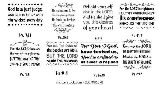 Set Bible Verses Christian Quotes Scripture Stock Vector (Royalty Free ...