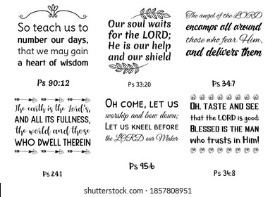 Set Bible Verses Christian Quotes Scripture Stock Vector (Royalty Free ...