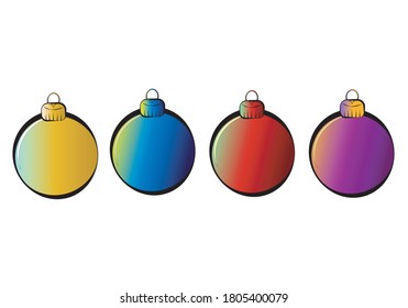 
Set of bicolor christmas balls