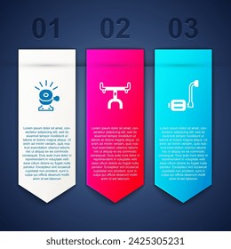 Set Bicycle bell, handlebar and pedal. Business infographic template. Vector