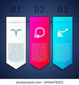 Fahrradlenker, Schloss und Bremse einstellen. In: Business Infographic Vorlage. Vektorgrafik