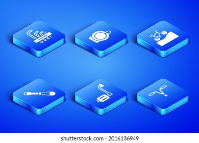 Set Bicycle handlebar, Tool allen keys, pedal, Screwdriver, bell and Mountain bicycle icon. Vector