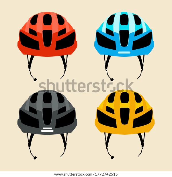 Set of\
Bicycle Helmet Vector with Different\
Color