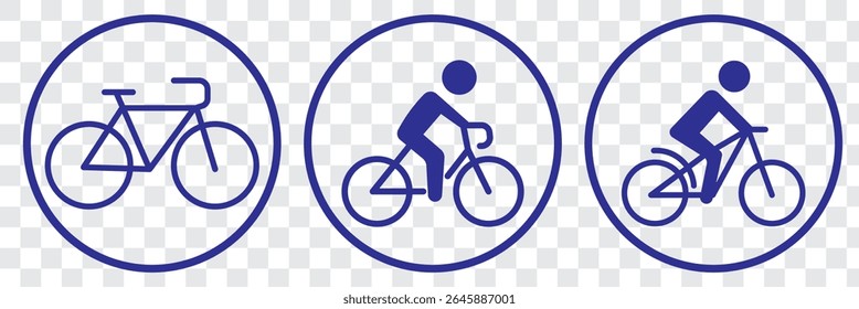 Set of Bicycle icon vector logo template. Line art Bicycle logo design icon symbol vector illustration. Bicycle sign