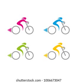 A set of bicycle icons