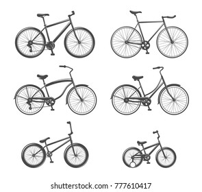Set of bicycle icons