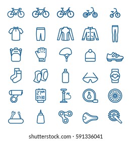 Set of Bicycle Icons. Vector illustration