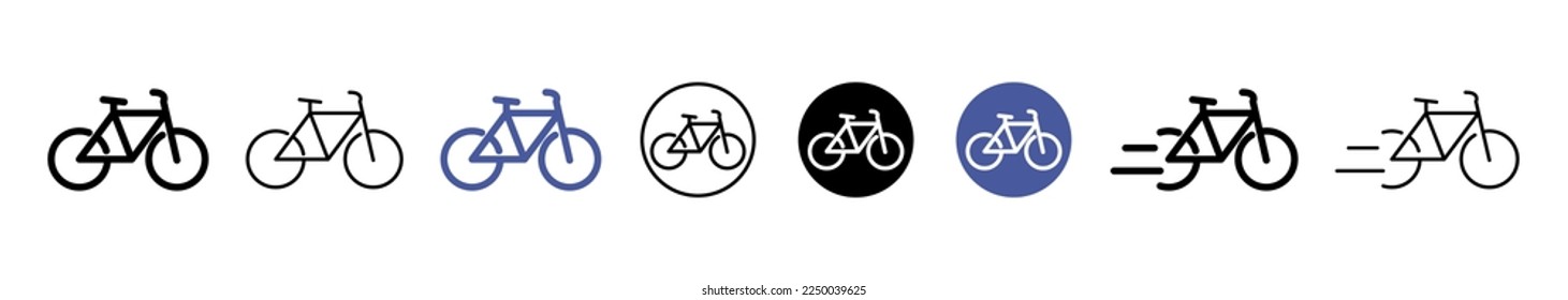 Set of Bicycle line shapes, thin line design vector illustration