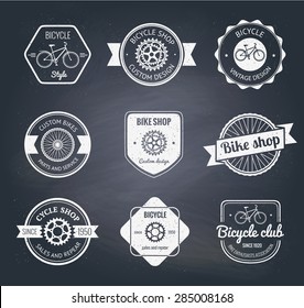 Set of  bicycle shop logo badges and labels made in vector