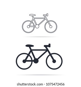 Set of bicycle silhouettes on a white background. Vector illustration, eps10
