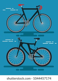 set bicycle styles icons