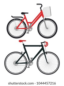 set bicycle styles icons