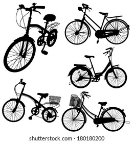 set of bicycle vector