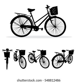 set of bicycle vector