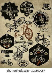 Set of Bicycle Vector Silhouettes