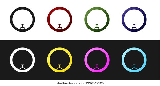 Set Bicycle wheel icon isolated on black and white background. Bike race. Wheel tire air. Sport equipment.  Vector