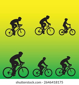 Conjunto de bicicletas poses pack